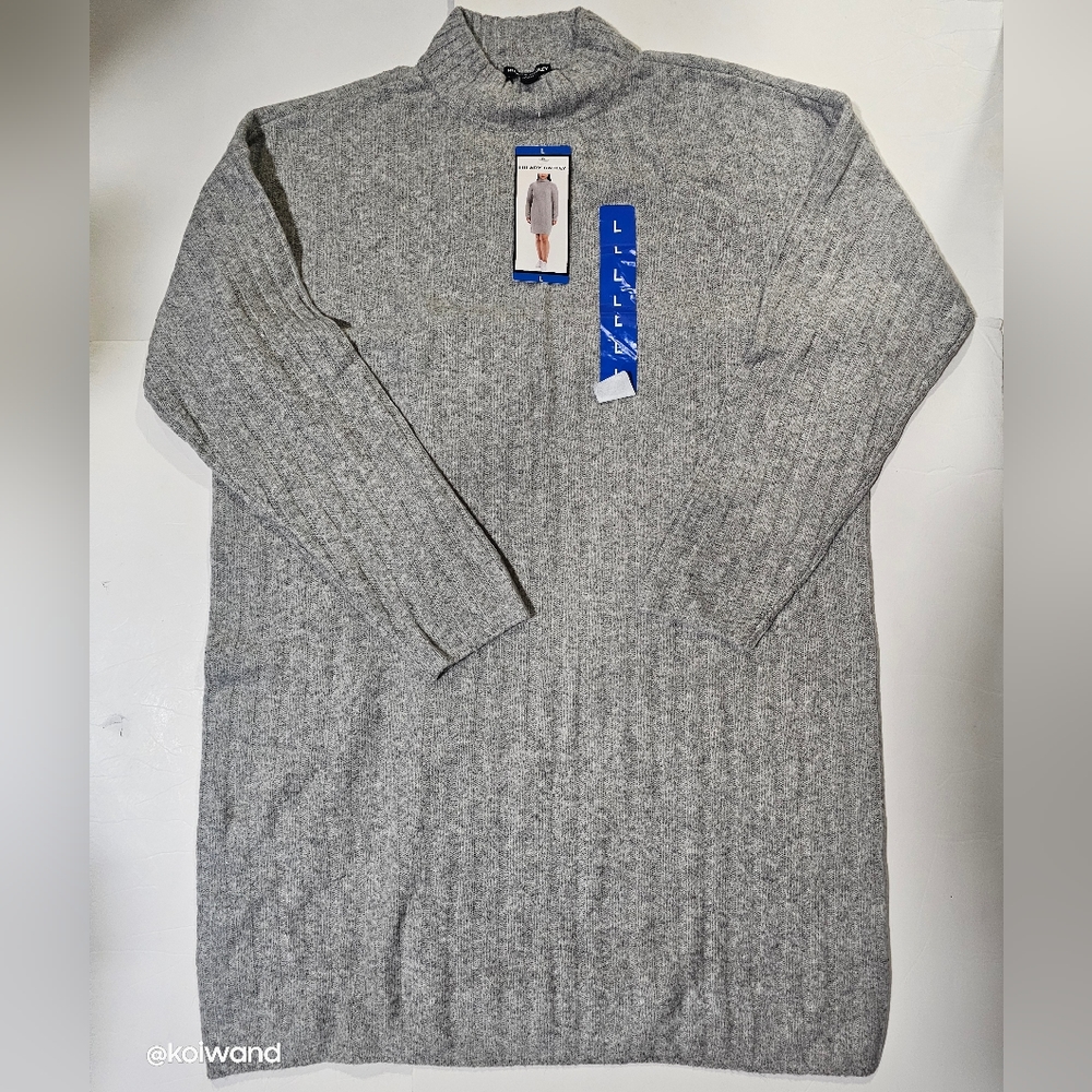 NWT Hilary Radley Ladies' Sweater Dress/Light Heather Gray Size L
